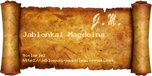 Jablonkai Magdolna névjegykártya