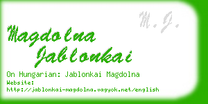 magdolna jablonkai business card